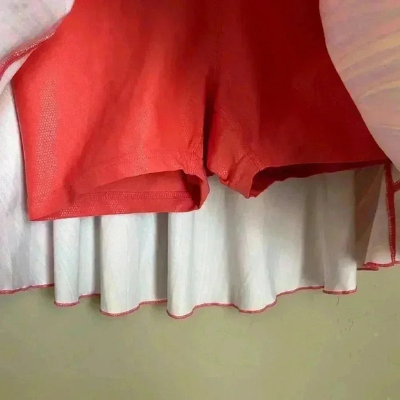 Nike Dri-Fit‎ Skort Mesh Overlay Coral Striped XS - Picture 3 of 9